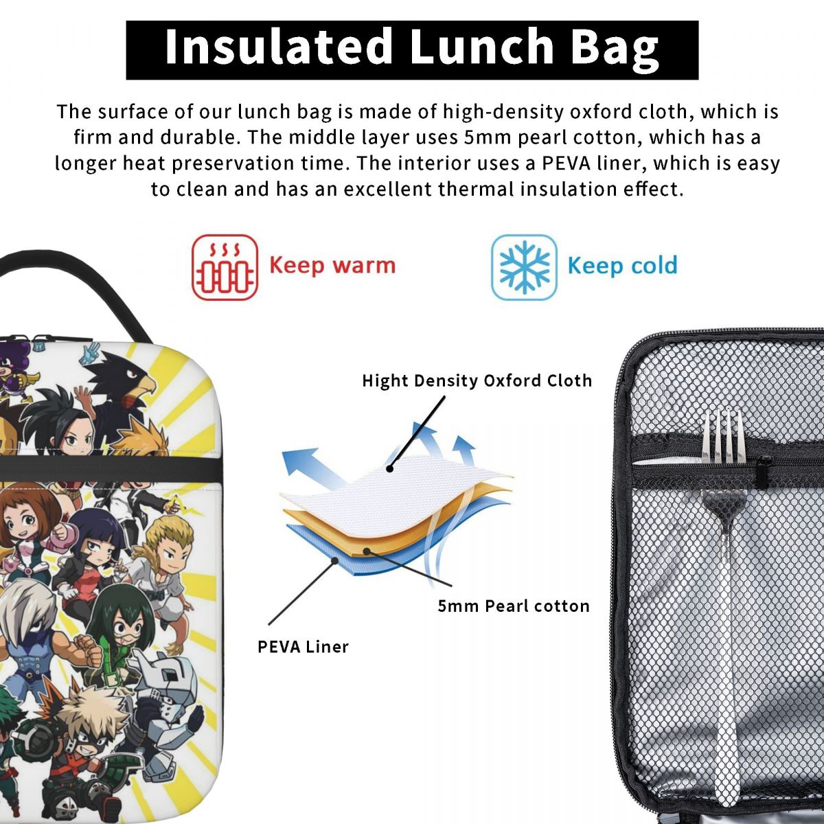 My Hero Academia Insulated Lun – обзор и цена Tote Bag Sublimation