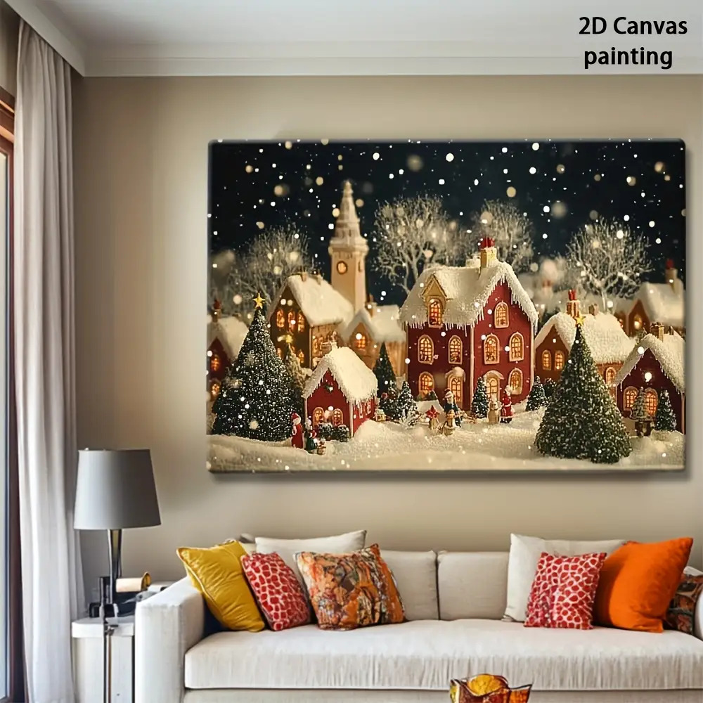 1pc 2D retro Christmas Eve and – обзор и цена Canvas Wrap Ready